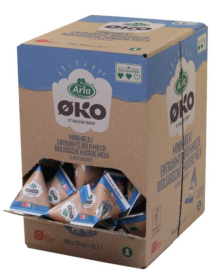 Arla BIO Portion de lait, 0,4% de matière grasse, présentoir
