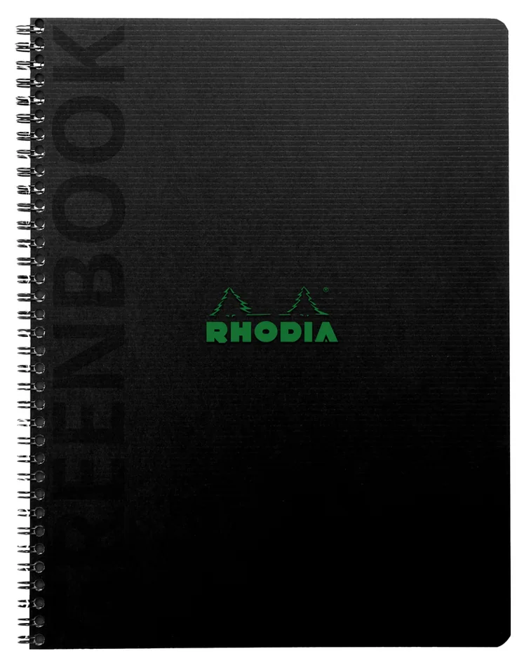 RHODIA Cahier à spirale GREENPAD, A5+, quadrillé, noir