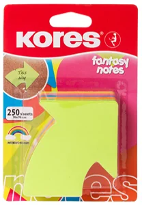 Kores Bloc-note adhésif 'Flèche', 70 x 70 mm, uni