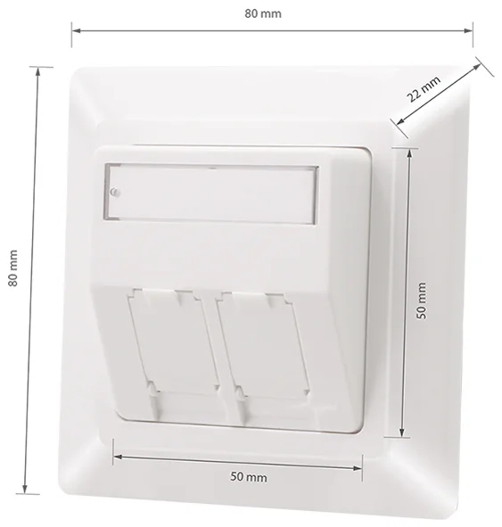 LogiLink Prise pour modules Keystone, 2 ports, blanc pur