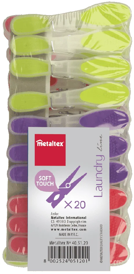 metaltex Pince à linge Soft-Touch, assorti
