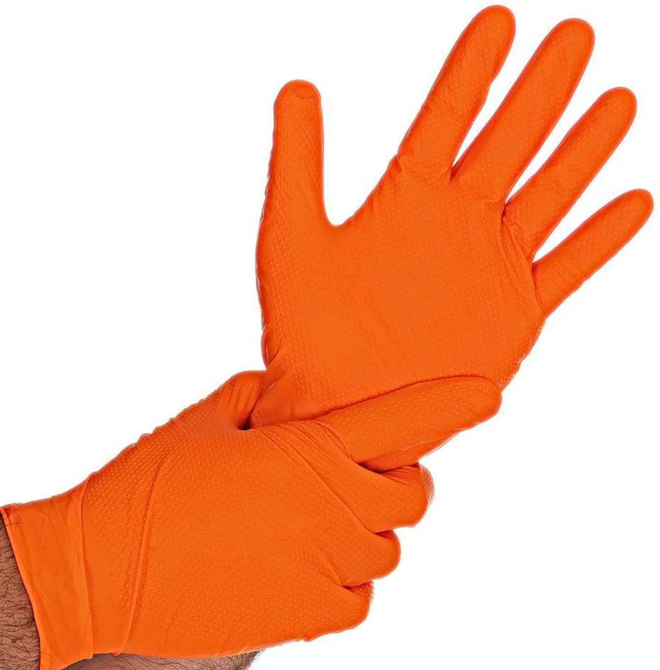 HYGOSTAR Gant en nitrile DIAMOND GRIP, M, orange Grand Paris Fournitures HYGOSTAR Gant en nitrile DIAMOND GRIP, M, orange