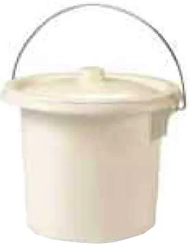 EDA Seau hygiénique, avec anse en métal, 5,5 litres, crème