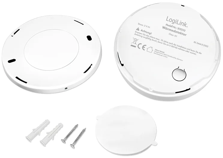 LogiLink Détecteur de chaleur, alarme: env. 85 dB, blanc