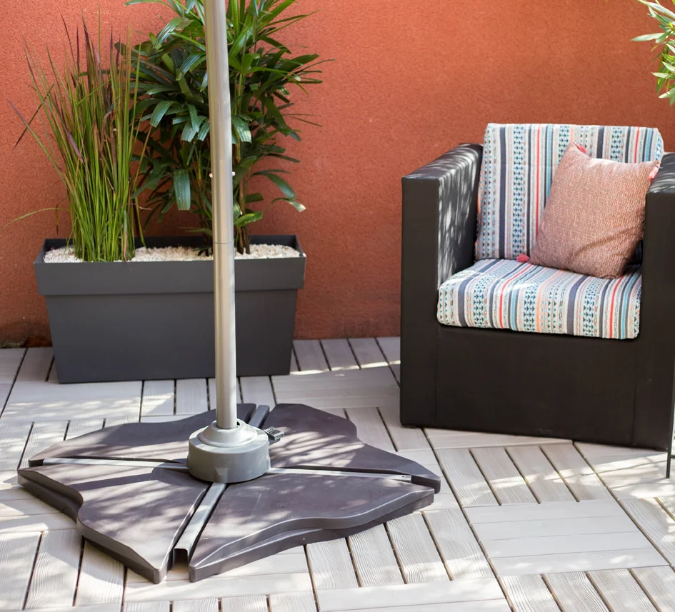 EDA Lest en béton pour parasol, 12 kg, gris foncé