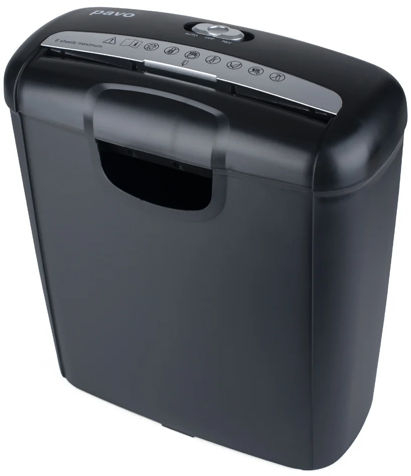 pavo Destructeur de documents Stripcut 6, bandes 6 mm, noir