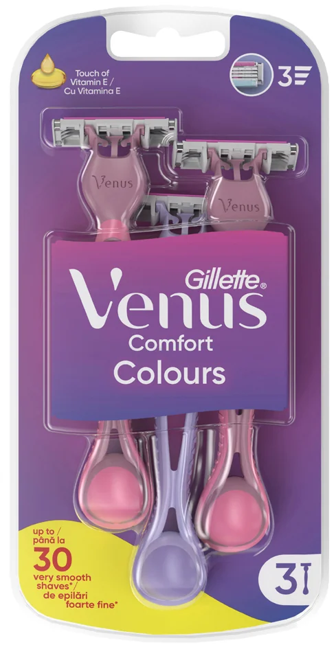 Gillette Venus Rasoir jetable Colours, pack de 3