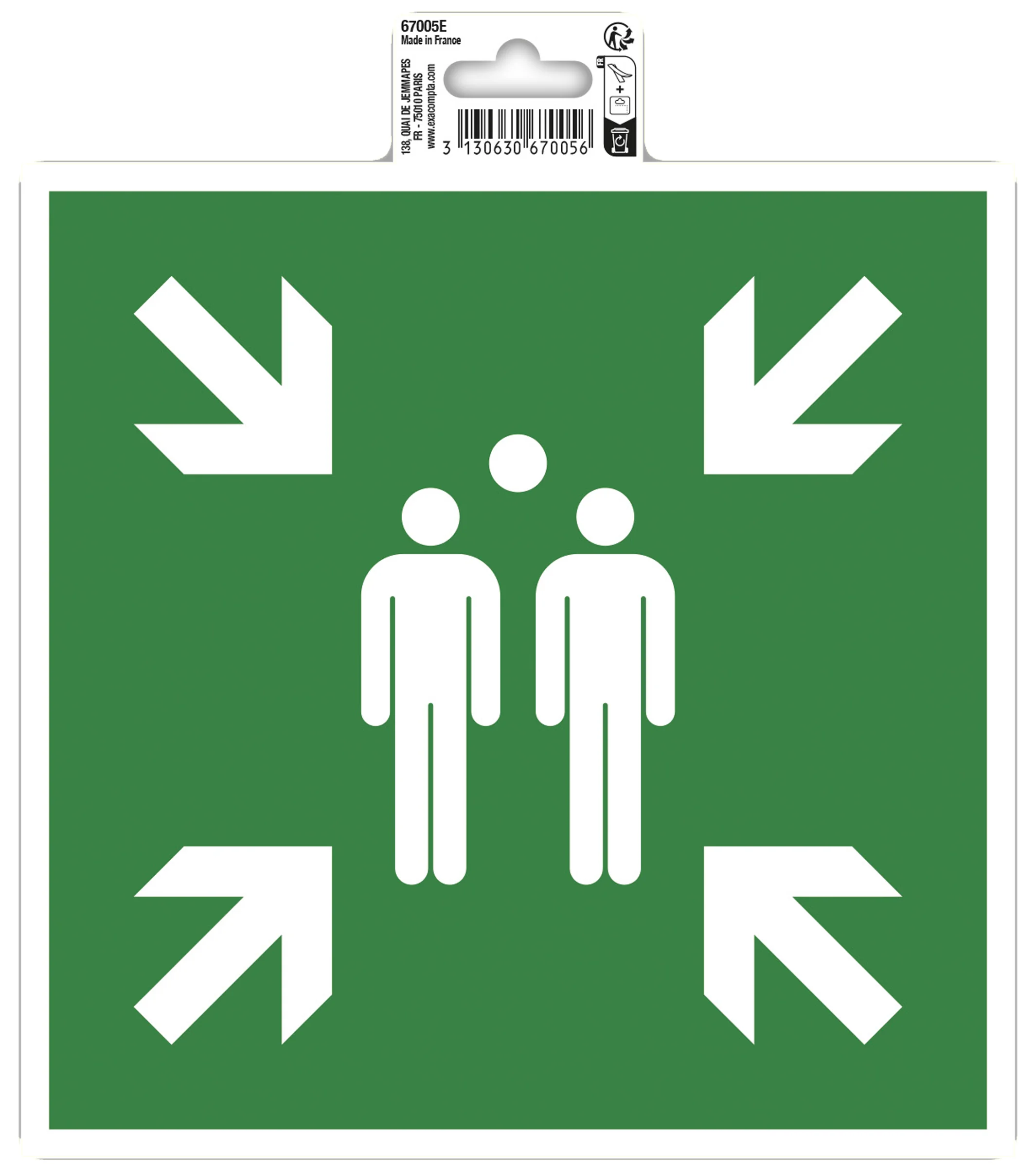 EXACOMPTA Panneau de signalisation 'Point de rassemblement'