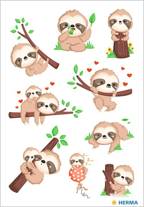 HERMA Sticker MAGIC 'Familles de pandas et de zèbres', Foam